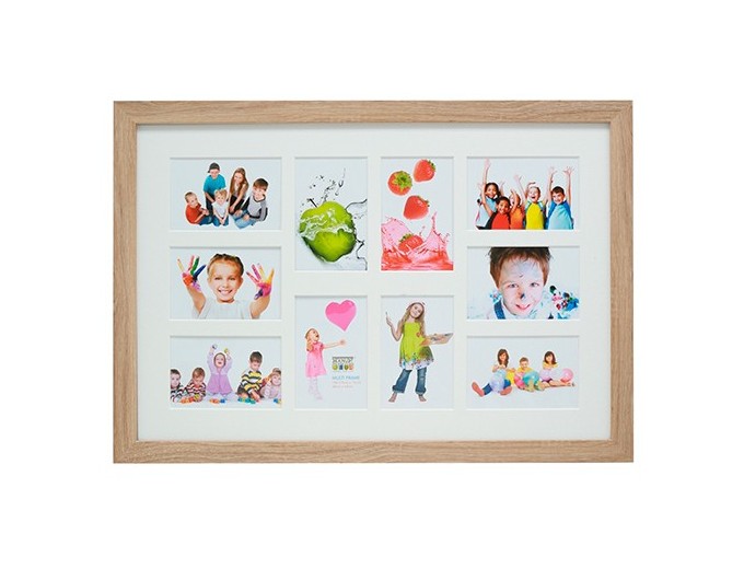 DEKNUDT MULTIVUE 40X60 BOIS NATUREL 10PHOTOS 10X15