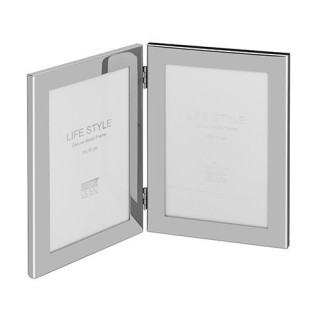 CADRE 2 PH 10X15 VERTICAL COULEUR ARGENTE BRILLANT