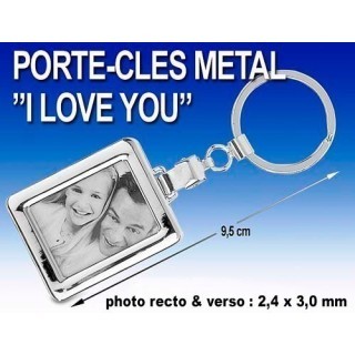 DEKNUDT PORTE-CLEFS  I LOVE YOU  CARRE 25x35mm