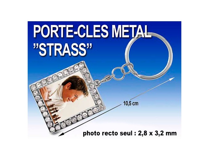 DEKNUDT PORTE-CLEFS STRASS RECTANG 4x45CM