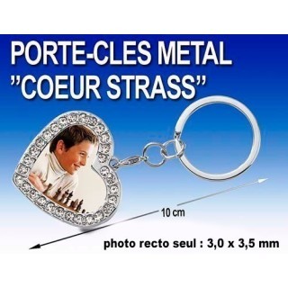 DEKNUDT PORTE-CLEFS STRASS COEUR 4x45CM