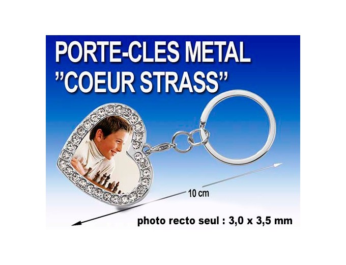 DEKNUDT PORTE-CLEFS STRASS COEUR 4x45CM
