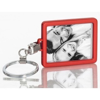 DEKNUDT PORTE-CLEFS ALU 3,5 x 4,5 BORDURE ROUGE