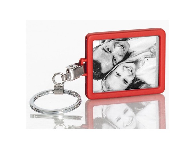 DEKNUDT PORTE-CLEFS ALU 3,5 x 4,5 BORDURE ROUGE