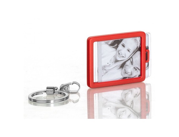 DEKNUDT PORTE-CLEFS ALU 3,5 x 4,5 BORDURE ROUGE