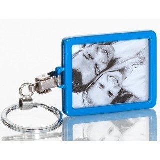 DEKNUDT PORTE-CLEFS ALU 3,5 x 4,5 BORDURE BLEU