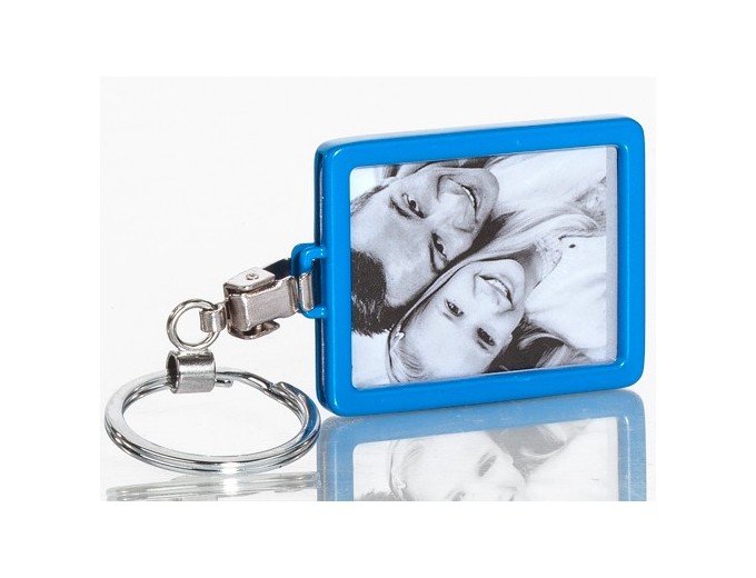 DEKNUDT PORTE-CLEFS ALU 3,5 x 4,5 BORDURE BLEU