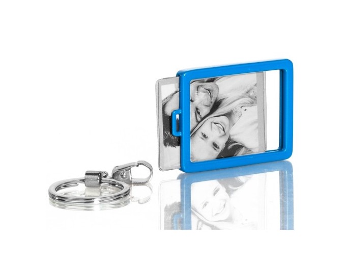 DEKNUDT PORTE-CLEFS ALU 3,5 x 4,5 BORDURE BLEU