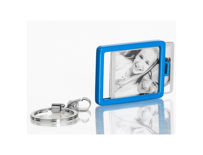 DEKNUDT PORTE-CLEFS ALU 3,5 x 4,5 BORDURE BLEU