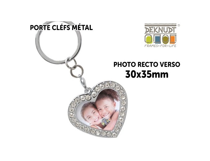 DEKNUDT PORTE-CLEFS STRASS COEUR 4x45CM