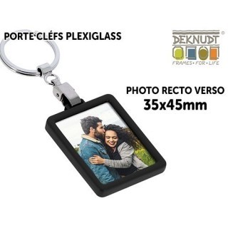 DEKNUDT PORTE-CLEFS ALU 3,5 x 4,5 BORDURE NOIRE