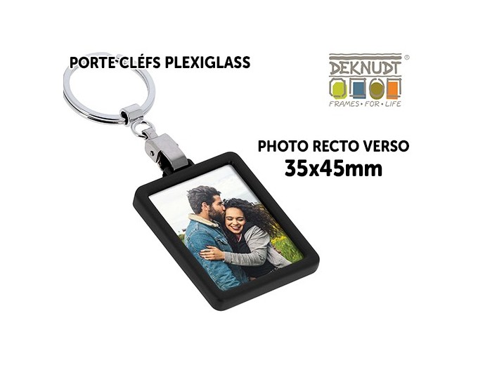 DEKNUDT PORTE-CLEFS ALU 3,5 x 4,5 BORDURE NOIRE