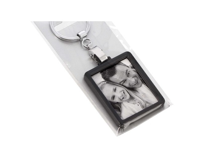 DEKNUDT PORTE-CLEFS ALU 3,5 x 4,5 BORDURE NOIRE