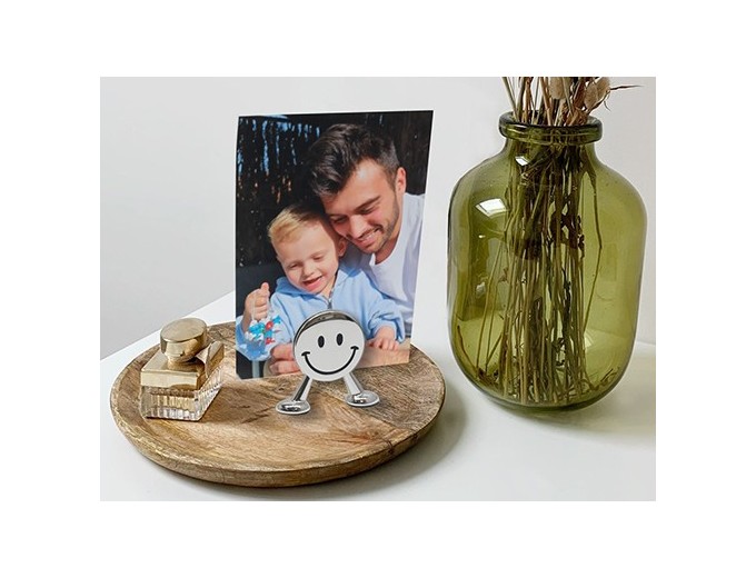 DEKNUDT PORTE PHOTO COULEUR ARGENTE AVEC SMILEY