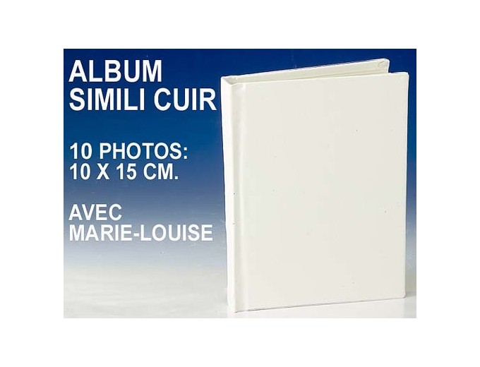 DEKNUDT ALBUM SIMILI CUIR 10X15 10 PHOTOS BLANC