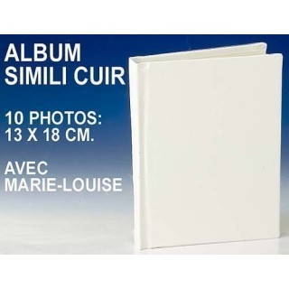 DEKNUDT ALBUM SIMILI CUIR 13X18 10 PHOTOS BLANC