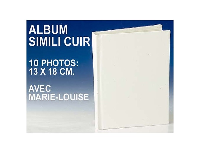 DEKNUDT ALBUM SIMILI CUIR 13X18 10 PHOTOS BLANC