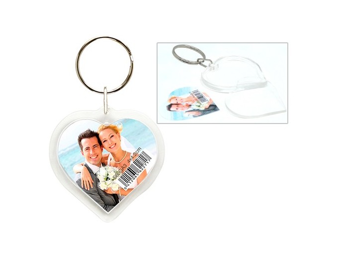 DEKNUDT LOT DE 10 PORTE-CLEFS PLEXI COEUR 4x4,2