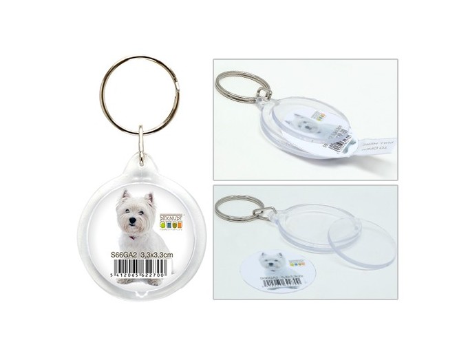 DEKNUDT LOT DE 10 PORTE-CLEFS PLEXI ROND 3,3x3,3