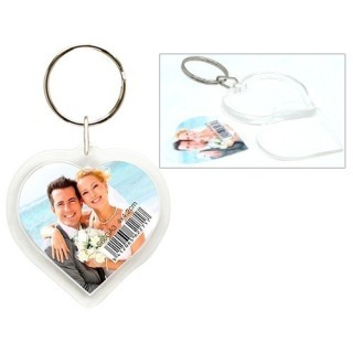 DEKNUDT LOT DE 10 PORTE-CLEFS PLEXI COEUR 4x4,2