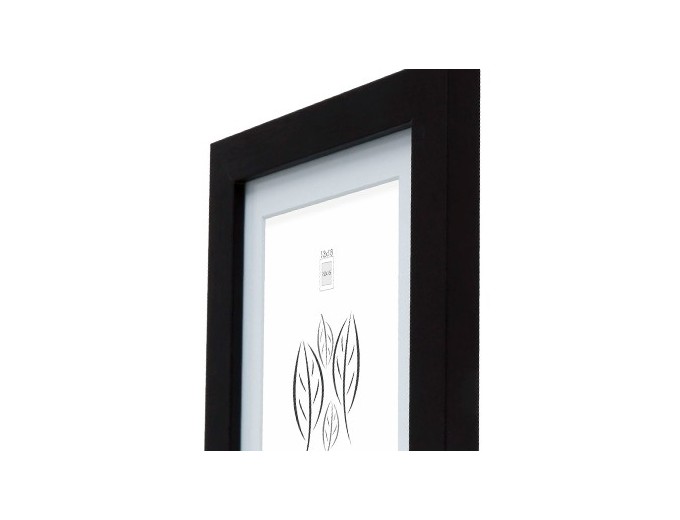 CADRE DOUBLE BOIS NOIR 2 PH 10X15 AVEC PP BLANC