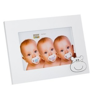 DEKNUDT CADRE BOIS BEBE BLANC AVEC PPTT 10X15