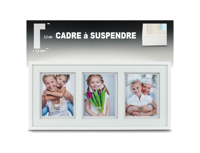 Deknudt cadre avec double passe-partout pour 3 photos S67NKP3