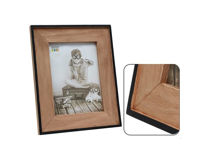 DEKNUDT CADRE BOIS  POUR 10X15 AVEC BORD NOIR FIN