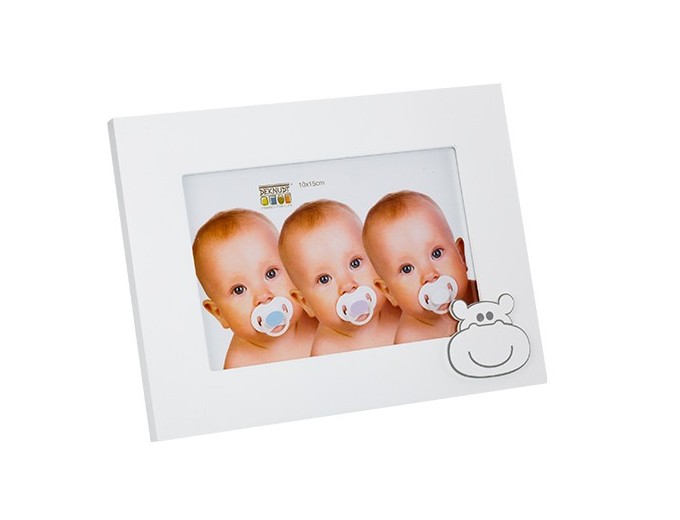 DEKNUDT CADRE BOIS BEBE BLANC AVEC PPTT 10X15