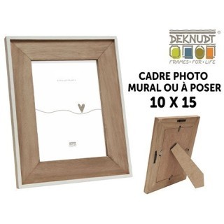 DEKNUDT CADRE BOIS  POUR 10X15 AVEC BORD BLANC FIN