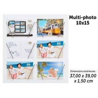DEKNUDT CADRE MURALE PR 6 PHOTOS 10X15 BLANC