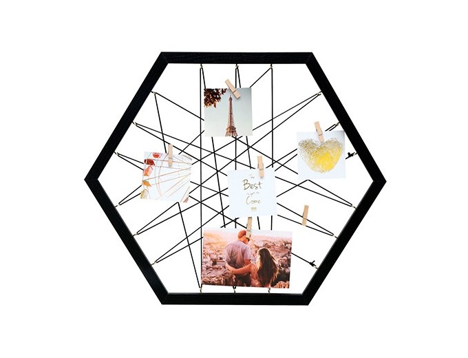DEKNUDT TABLEAU MEMO HEXAG NOIR 42X50 AVEC PINCES