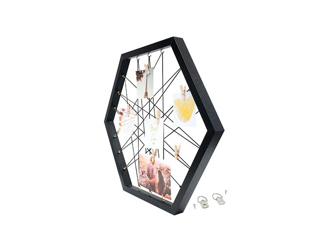 DEKNUDT TABLEAU MEMO HEXAG NOIR 42X50 AVEC PINCES