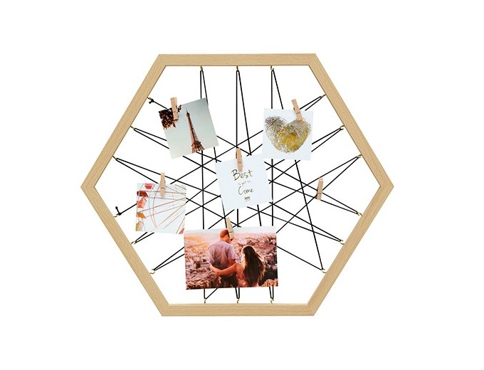 DEKNUDT TABLEAU MEMO HEXAG NATUR 42X50 AVEC PINCES