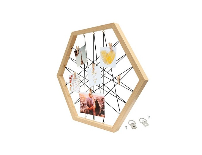 DEKNUDT TABLEAU MEMO HEXAG NATUR 42X50 AVEC PINCES