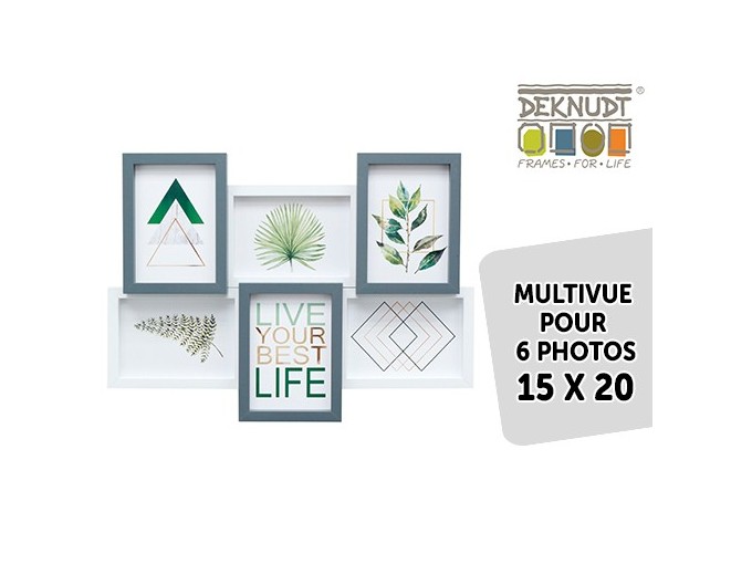 Deknudt cadre bois multivue pour 6 photos S68VC