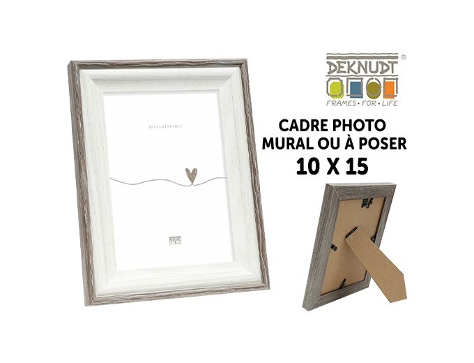 Deknudt cadre bois blanc avec biseau S68VG