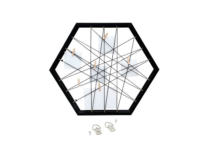 DEKNUDT TABLEAU MEMO HEXAG NOIR 42X50 AVEC PINCES