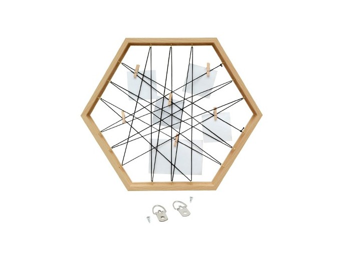 DEKNUDT TABLEAU MEMO HEXAG NATUR 42X50 AVEC PINCES