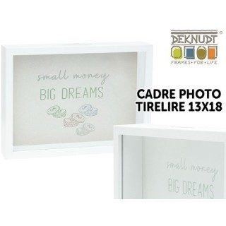 DEKNUDT CADRE BLANC   TIRELIRE POUR PHOTO 13X18