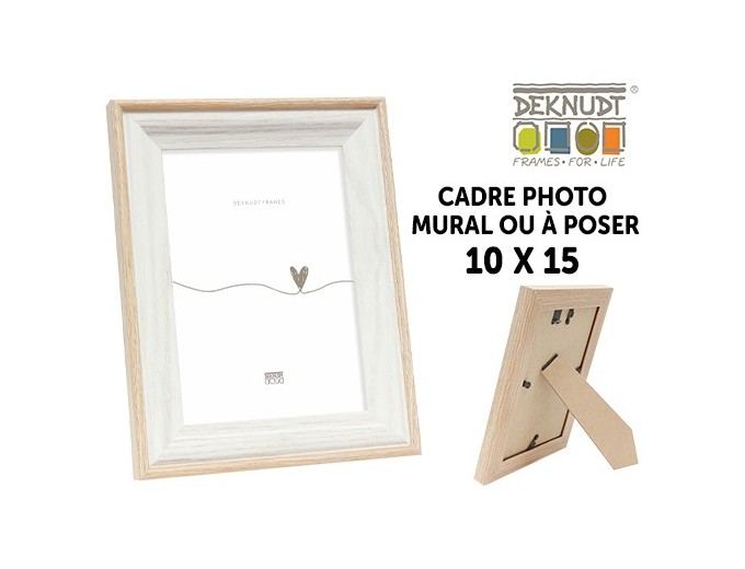 Deknudt cadre bois blanc avec biseau S68VG