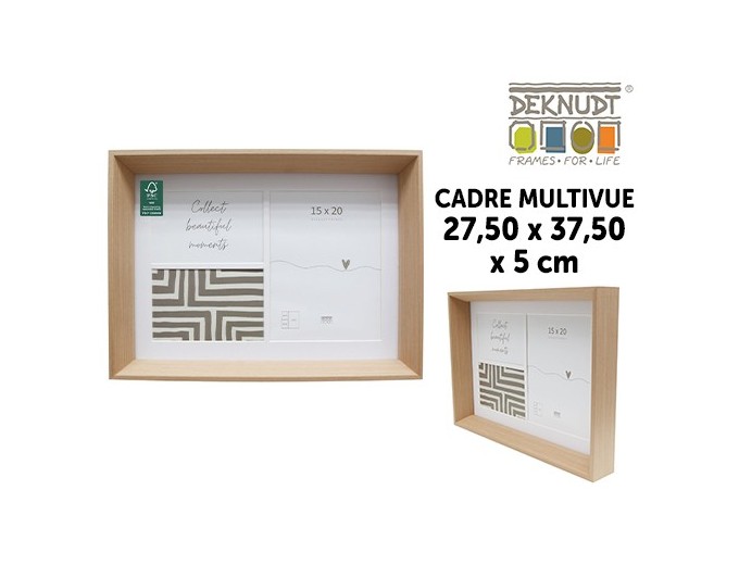 Deknudt cadre bois 3 photos multivue 10x15 et 15x20 S68YH