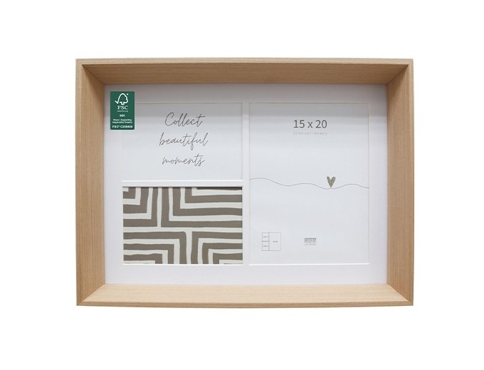 Deknudt cadre bois 3 photos multivue 10x15 et 15x20 S68YH