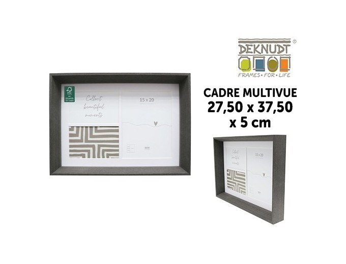 Deknudt cadre bois 3 photos multivue 10x15 et 15x20 S68YH