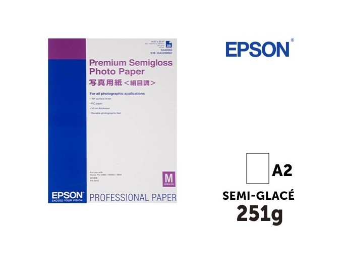 EPSON PAP PHOTO PREMIUM semi-glace A2  251g