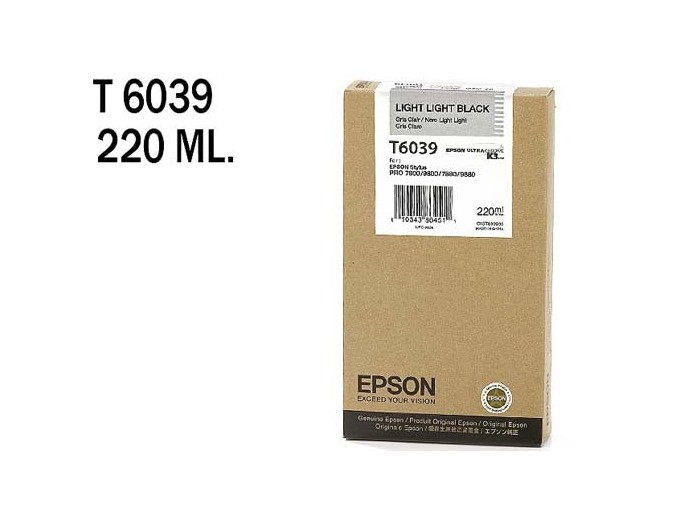 EPSON ENCRE GRIS CLAIR SP7800 9800 7880 9880 220ml