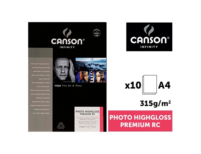 CANSON PHOTO HIGHGLOSS PREMIUM RC 315g A4 10f