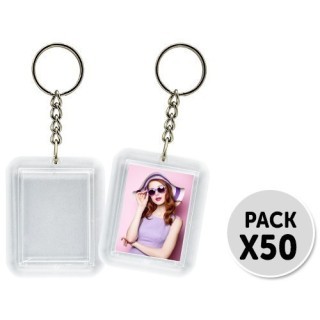 LOT DE 50 PORTE-CLES 3,5X4,5 EMBALLAGE INDIVIDUEL