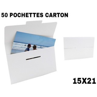 BOITE DE 50 POCHETTES CARTON POUR AGRAND15X21
