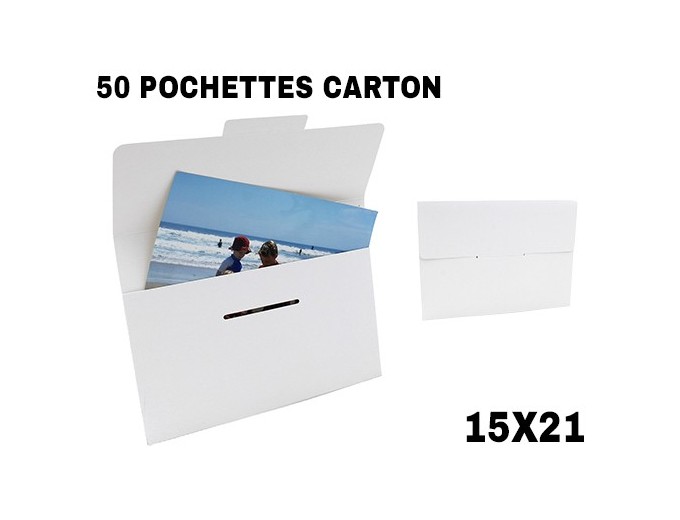 BOITE DE 50 POCHETTES CARTON POUR AGRAND15X21